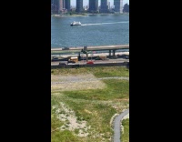 Collab WINY - Red car drive backwards on the highway