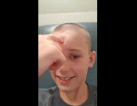 Forehead of boy cave in when pressed