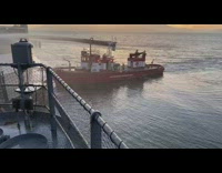 Red san francisco fire department boat sunset 