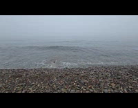 Sound of rocks when waves crash beach