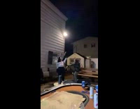 Guy lifts girl in air drops her