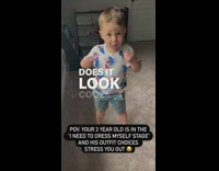 3 year old boy picks out outfit 