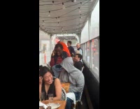 Restaurant awning breaks down due to rain