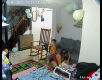 Mom makes son fall on butt when son is being annoying