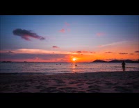 Time lapse beach sunset Samet island thailand