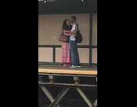 Couple pink skirt makes out in public at train station, gets cockblocked by train