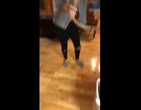 Collab VIBES - girl uses beer bong and drops alcohol on her head