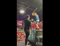 Collab BSMedia - Little boy does backflip into foam pit 