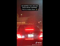 Drive thru girl throws water bottle into car 