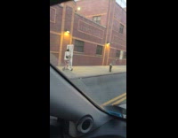 Man ride scooter carry grill door frame