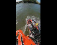 Guy red jet ski backflip lake sphere 