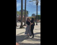 Friend fixes skirt takes drink girl 