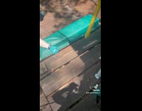 Collab VIBES - Woman struggles to hop onto zipline platform