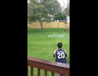 Two boys set off firework in backyard, firework explodes and hits them