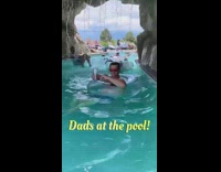 Mom takes care of kids while dad sits in pool