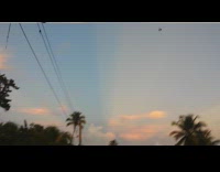 Ray of sunlight in a straight and visible line in the sky