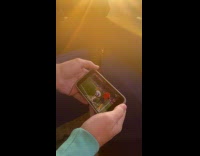 Man watch football match on hot air balloon