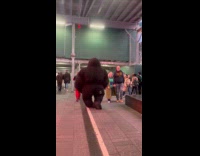 Collab winy - Person wearing inflatable gorilla suit