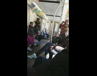 Backwards Hat Guy Raps with Microphone on Subway