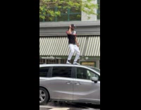 Collab WINY - Man dance on top of grey car