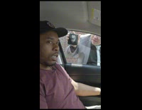 Two men searches car and compliment driver