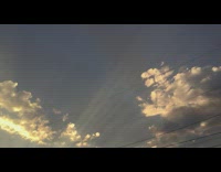 Sunset with rays of light on sky 