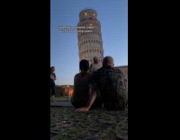 Couple romantic Tower of Pisa video failed