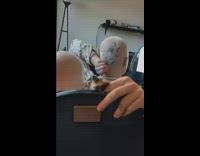 Lady Paints Mr. Bean Portrait Behind her Head