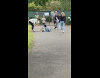 Kangaroo lay down walkway woman also lay down