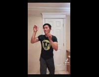 Guy top seven coin catch on air