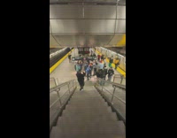 Walking into a flash mob in the subway station