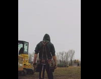 Guy Trick Shots Hammer into Belt 