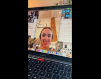 Woman facetiming friends and pranks them 