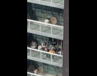 Collab IITW - Three women bend and reveals butt by the balcony