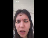 Girl using bug filter slaps face fail 