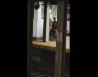 Guy dances at station 