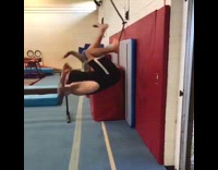 Guy backflips sitting on floor fail