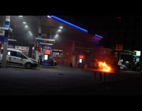 Collab winy - Scooter motorcycle burn near gasoline station night
