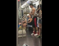 Men bring snakes and iguanas onto subway train