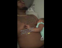 Baby girl sleep suck breast of father