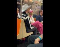 Collab Subway Creatures - Man wear barbie hat and pink pants