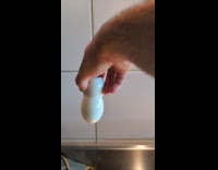Hard boiled egg stick to another egg