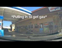 Collab VIBES - Guy ask woman about her car gas station