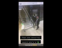 Guy leaves security guard hanging fist bump 