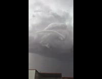 Time lapse tornado getting formed from clouds