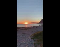 Large pink swan floatie beach tent sunset