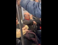 Weird man licks hand during train ride