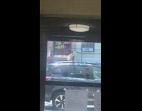 Shirtless guy joker makeup smoke stairs tripod