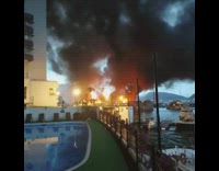 Collab DailyDoseOfInternet - Large fire with black smoke Typhoon Shelter