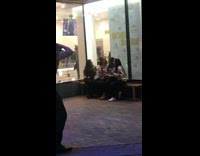 Girls pretend to laugh with ice cream